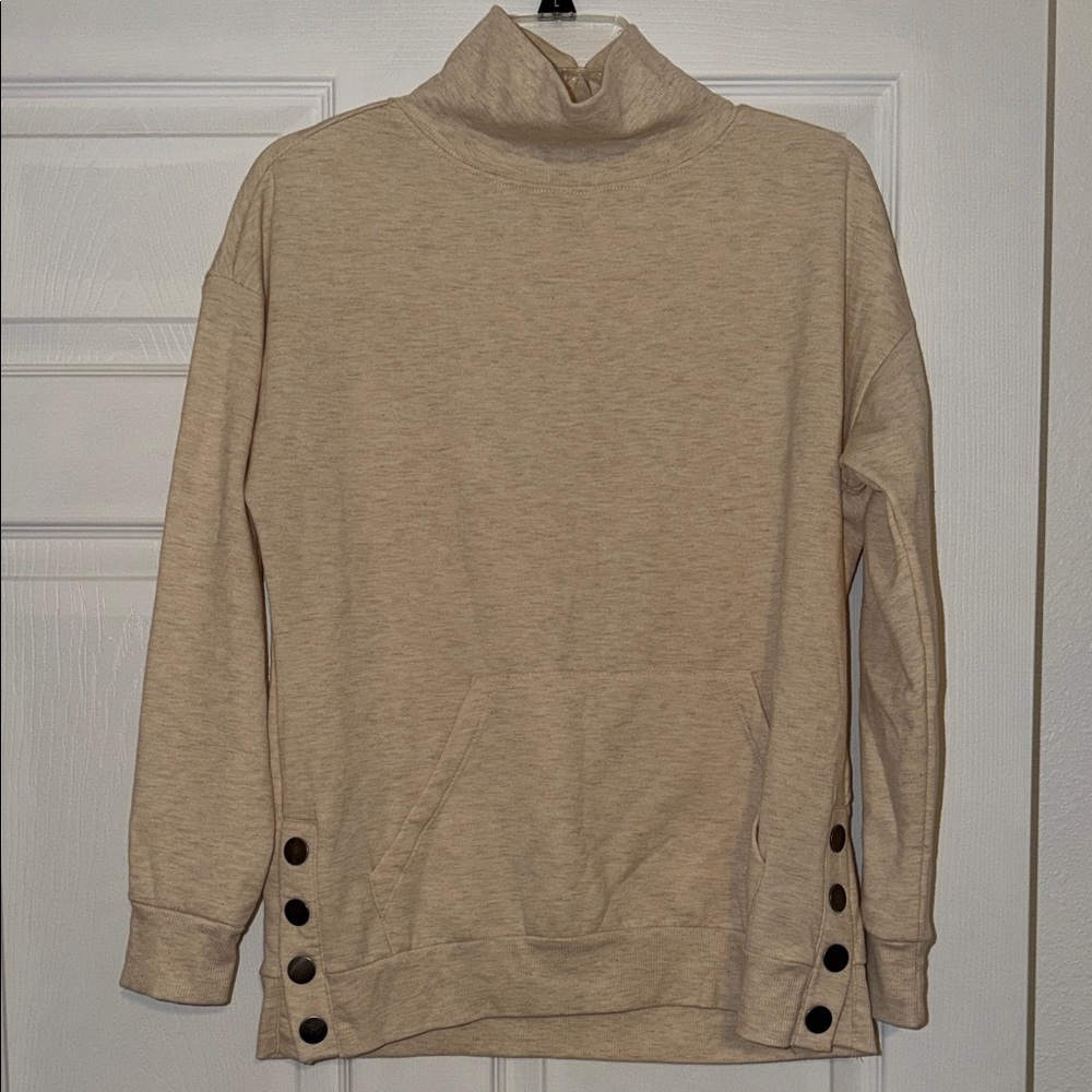 Women's Tan Cowl Neck Sweater